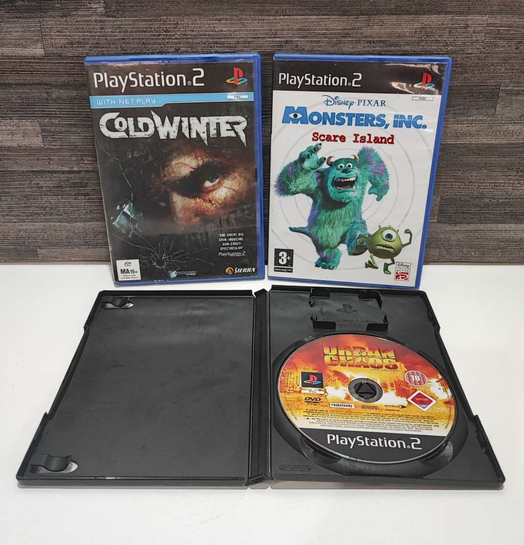 Playstation 2 Games - Cold Winter, Monsters Inc and Urban Chaos