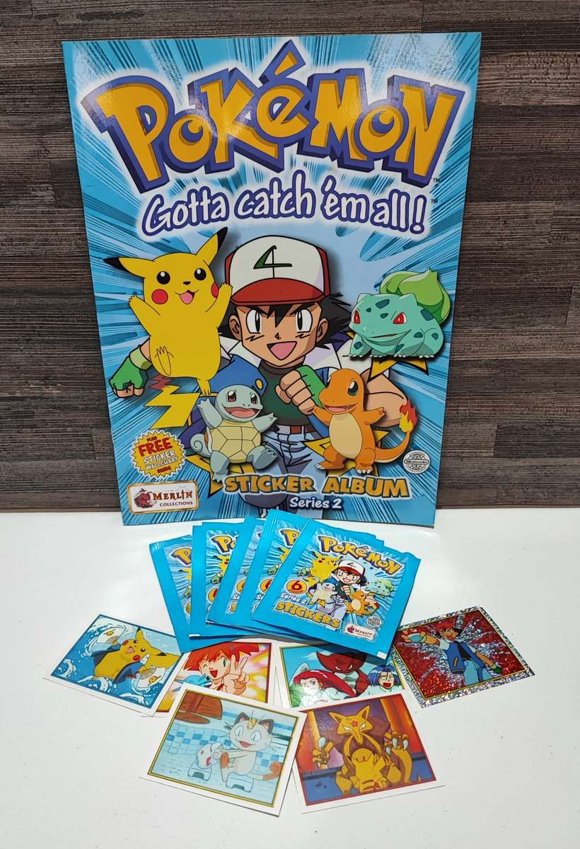 Vintage 2000 Topps Pokémon Series 2 Sticker Album & Collectible Stickers