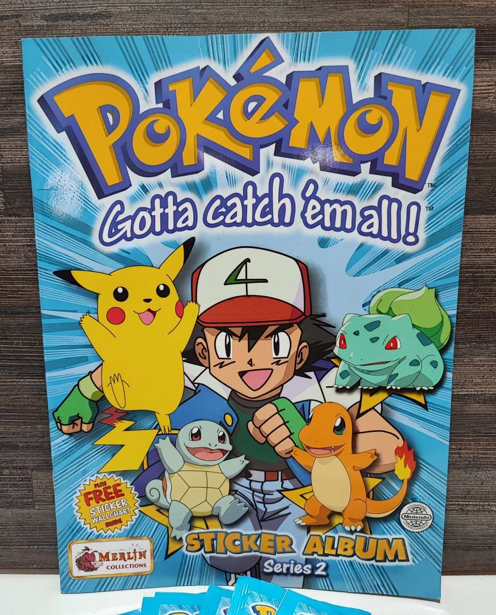 Vintage 2000 Topps Pokémon Series 2 Sticker Album & Collectible Stickers