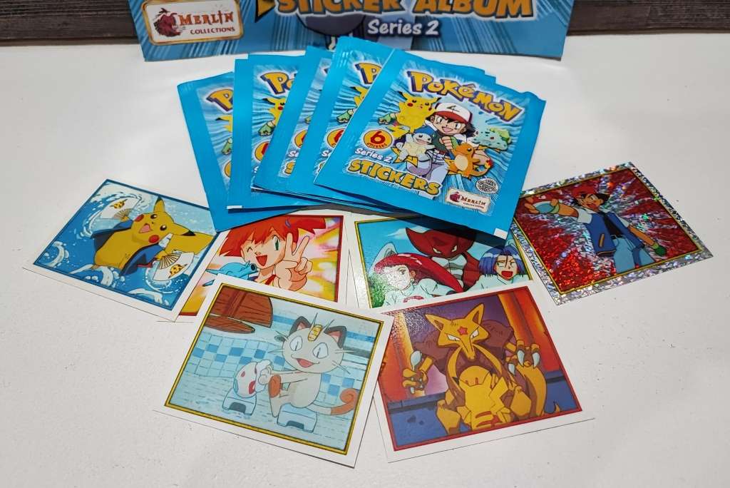 Vintage 2000 Topps Pokémon Series 2 Sticker Album & Collectible Stickers