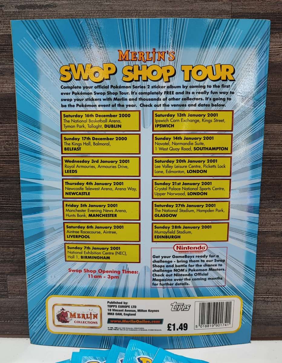 Vintage 2000 Topps Pokémon Series 2 Sticker Album & Collectible Stickers