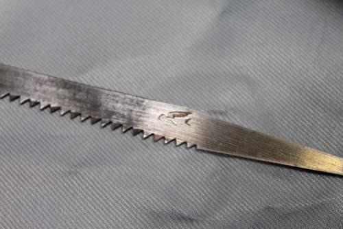 Vintage - wood & brass key pad keyhole saw