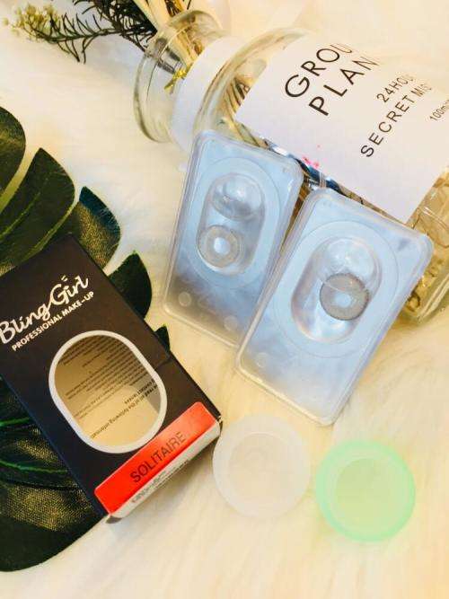 Bling girl Eye Beauty Contact Lens Half Year Usage 0 Diopter -- SOLITAIE