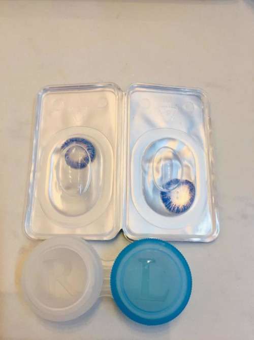 Bling girl Eye Beauty Contact Lens Half Year Usage 0 Diopter -- TRUE SAPHIRE