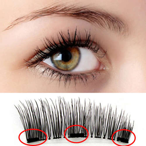 BlingGirl Magnetic eyelashes with 3 magnet handmade 3D/6D magnetic lashes natural false eyelash#011