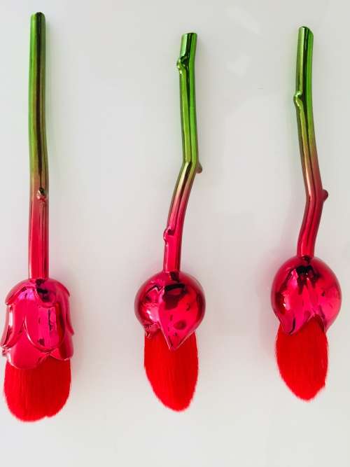 Rose Flower Shaped Makeup Brushes Set Women Powder Foundation Brushes Blush--3.5cm