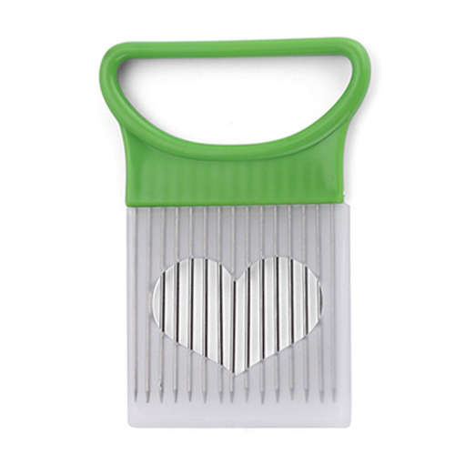 Kitchen Onion Slicer Cut Onion chopper Holder Fork Tomato Vegetable Slicer Cutting--green