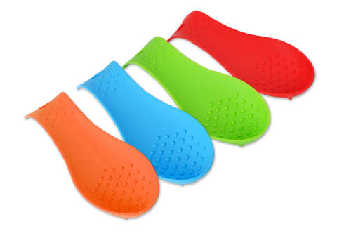 Silicone Spoon Rest Waterproof Cooking Tools Placemat Mat Rest for Dining Table FDA approve--red