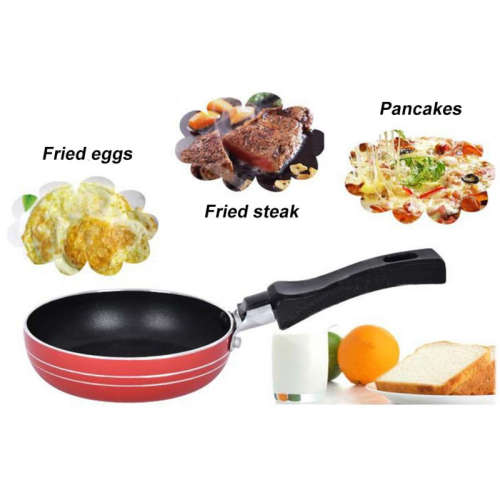 Mini Cooking Pan Non-Stick Frying Pan Portable Breakfast Pan with Handle Suitable for Frying Eggs