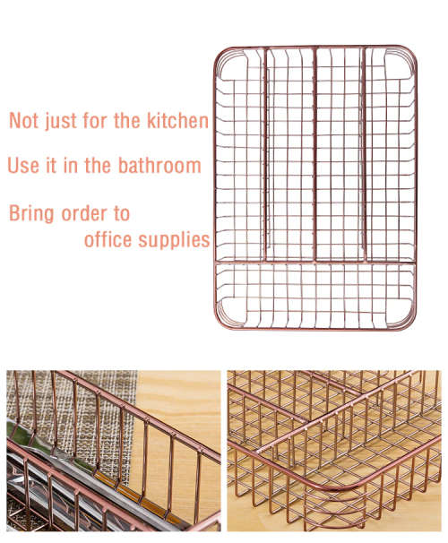 stainless steelCutlery Tray Kitchen Cabinet Chopsticks Cutlery Storage Compartment Divider--silver