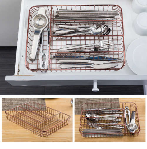stainless steelCutlery Tray Kitchen Cabinet Chopsticks Cutlery Storage Compartment Divider--silver