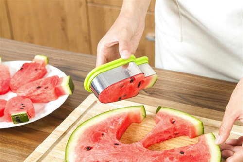 Watermelon Slicer Fruit Tool Kitchen Gadgets Stainless Steel Melon Cutter--green