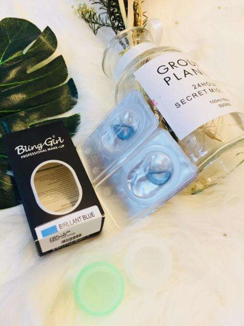 Bling girl Eye Beauty Contact Lens Half Year Usage 0 Diopter -- Brilliant Blue