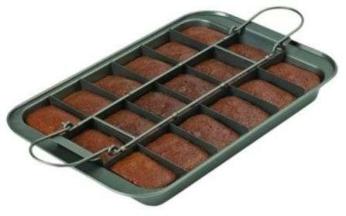 Non-Stick Brownie Pan Tin With Dividers,Heavy-Duty Divided Brownie Tray,18-Cavity Brownie pan