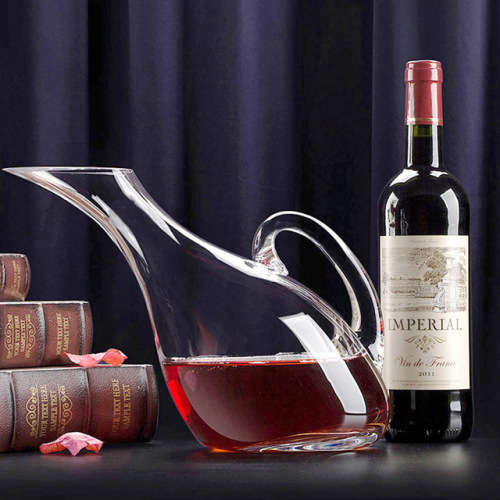 Glass Swan-shape Wine Decanter Aerator Container Wine Dispenser Carafe with Handle New Wine Bottle