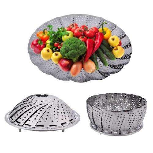 Multifunctional Vegetable steamer/Progressive stainless steel in-pot steamer basket/Folder steamer