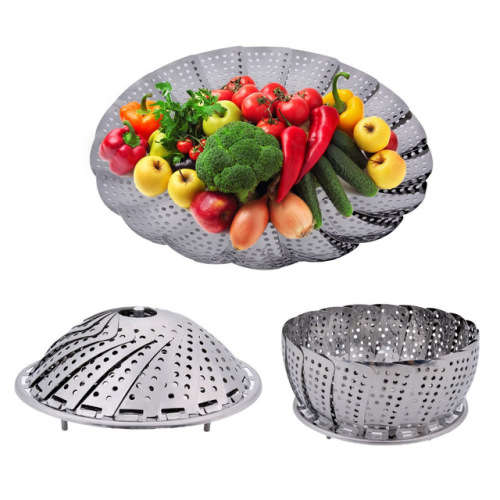 Multifunctional Vegetable steamer/Progressive stainless steel in-pot steamer basket/Folder steamer