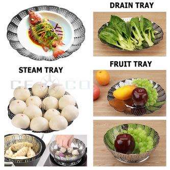 Multifunctional Vegetable steamer/Progressive stainless steel in-pot steamer basket/Folder steamer