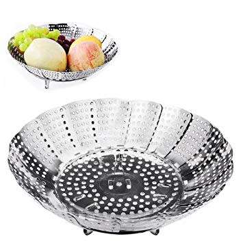 Multifunctional Vegetable steamer/Progressive stainless steel in-pot steamer basket/Folder steamer