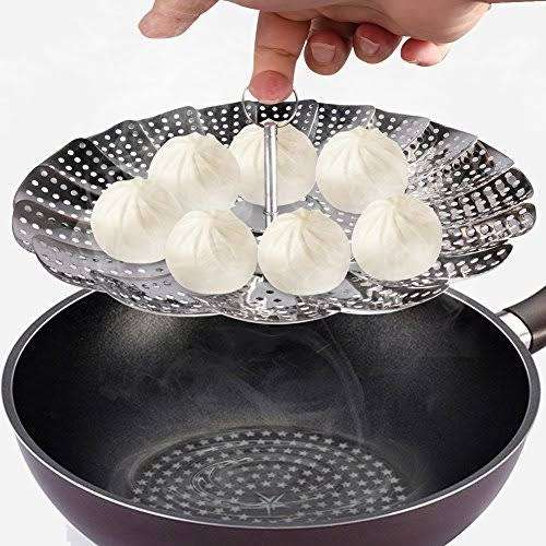 Multifunctional Vegetable steamer/Progressive stainless steel in-pot steamer basket/Folder steamer