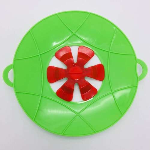 Multi-functional Silicone Steam Ship Pot LidsSpill stop lidSilicone overflow lid--29cm green