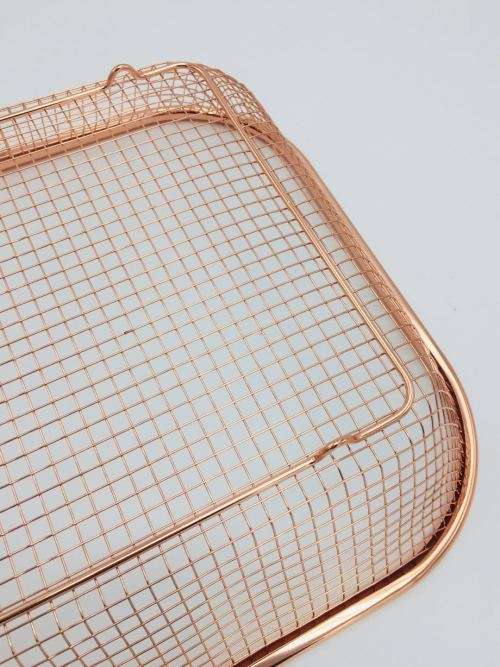 Rosegold basket/copper color basket/stainless steel basket/fruit basket/washing basket --Size 1