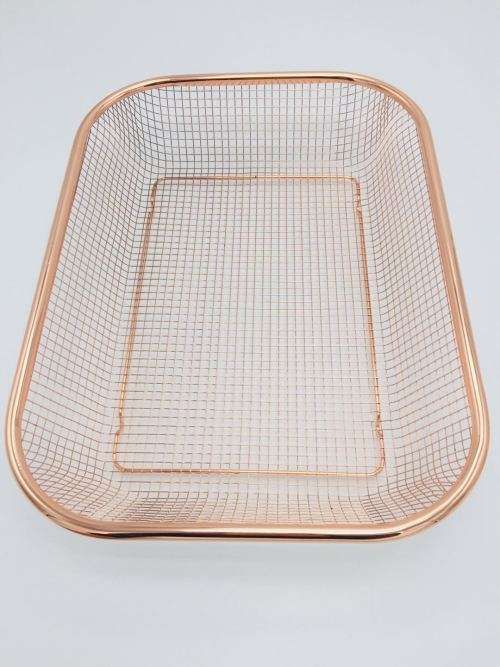 Rosegold basket/copper color basket/stainless steel basket/fruit basket/washing basket --Size 1