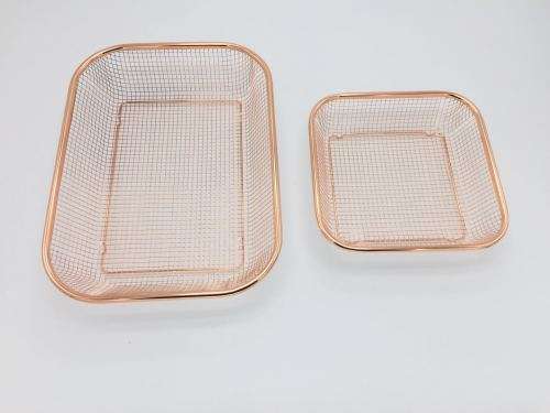 Rosegold basket/copper color basket/stainless steel basket/fruit basket/washing basket --Size 1