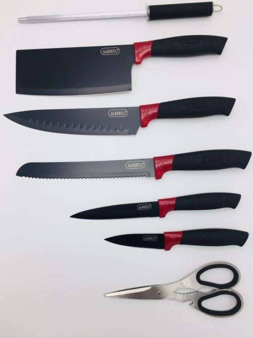 Elite 8pcs stainless steel knife set with non stick coating  and stand/ kitchen knife set with block