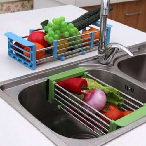 Stainless steel Kitchen drain shelf/Multifunctional kitchen drain shelf/Extension-type shelf--green