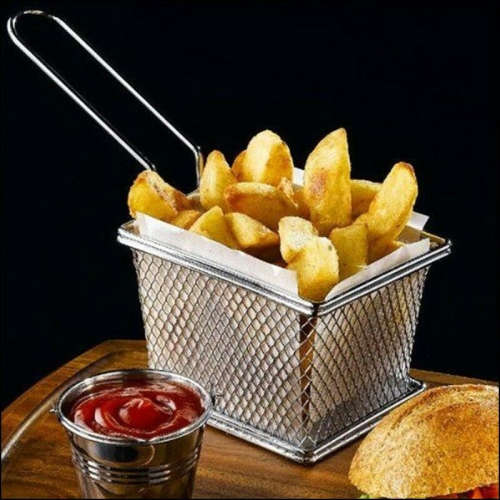 Mini fry basket  Copper color chip basketRosegold basket Chips basket with handle1