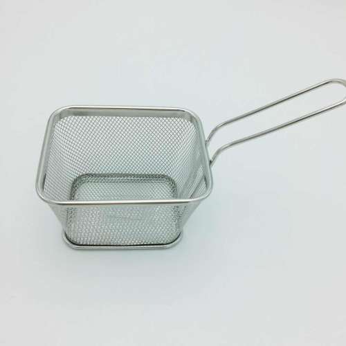 Mini fry basket  Copper color chip basketRosegold basket Chips basket with handle1