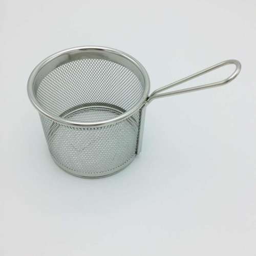 Mini fry basket  Copper color chip basketRosegold basket Chips basket with handle1