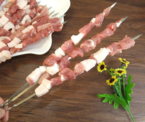 12pc Stainless Steel BBQ UTENSIL Skewers Barbeque Kabob Needle Fork