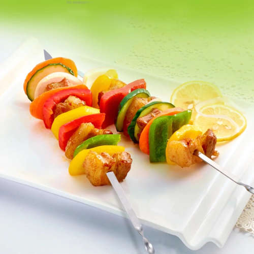 12pc Stainless Steel BBQ UTENSIL Skewers Barbeque Kabob Needle Fork