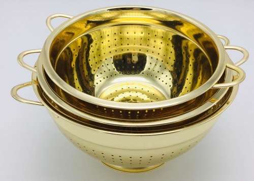 Strainer Colander stainless steel/copper strainer/gold color colander/fruit basket/wash basket--24