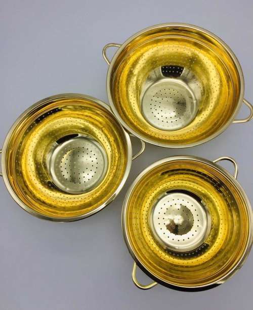 Strainer Colander stainless steel/copper strainer/gold color colander/fruit basket/wash basket--24