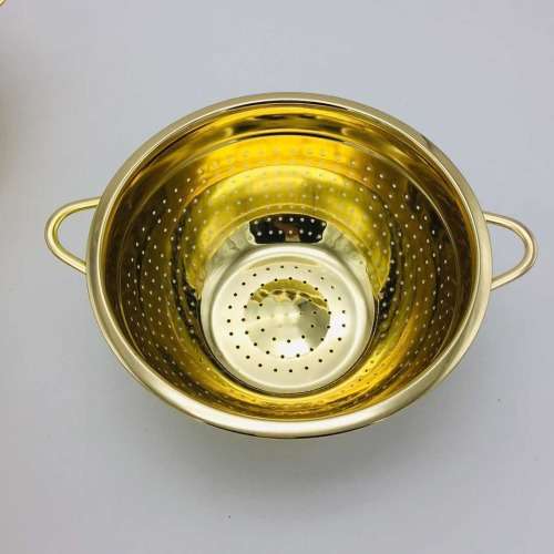 Strainer Colander stainless steel/copper strainer/gold color colander/fruit basket/wash basket--24