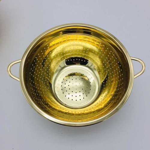 Strainer Colander stainless steel/copper strainer/gold color colander/fruit basket/wash basket--24