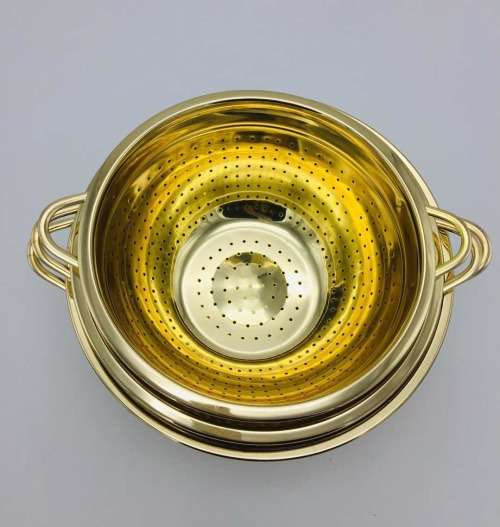Strainer Colander stainless steel/copper strainer/gold color colander/fruit basket/wash basket--24