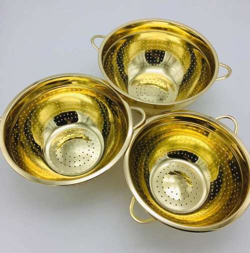 Strainer Colander stainless steel/copper strainer/gold color colander/fruit basket/wash basket--24
