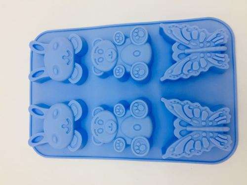 6pcs Cake mould/bakeware mould/square ice mould/Silicone mould donuts mold--blue