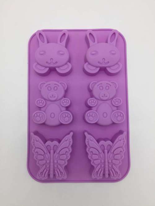 6pcs Cake mould/bakeware mould/square ice mould/Silicone mould donuts mold--blue