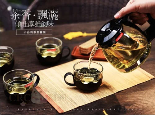 5Pcs Glass Teapot Set Modern Style Large Volume Tea Pot With Strainer Tea Cups Set