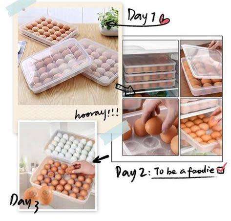 34 Grid Clear Portable Home Picnic Egg Box Egg Container Dispenser with Lid for Eggs Egg tray