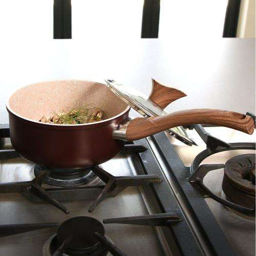 AMERCOOK BRAND-OAK STONE SERIE  NON-STICK SAUCE POT ALUMNIUM MILK POT--18CM