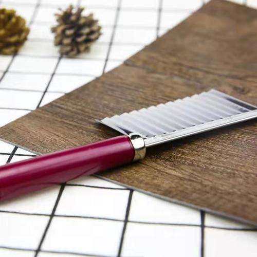 Potato French Fry Cutter Potato Wave Knife Chopper Stainless Steel Serrated Blade Easy Slicing