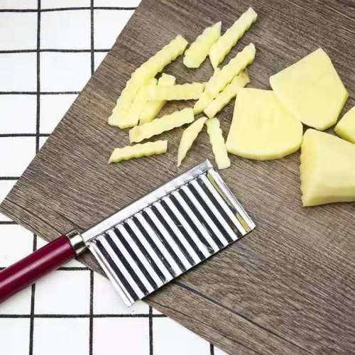 Potato French Fry Cutter Potato Wave Knife Chopper Stainless Steel Serrated Blade Easy Slicing