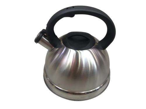 3.0L Whistling Kettle Stainless Steel For Electric Stove Gas Hob Camping Teapot Kettle--Silver