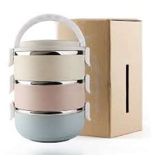 3 Layer stainless steel lunch box Lunch box set with lock lip
